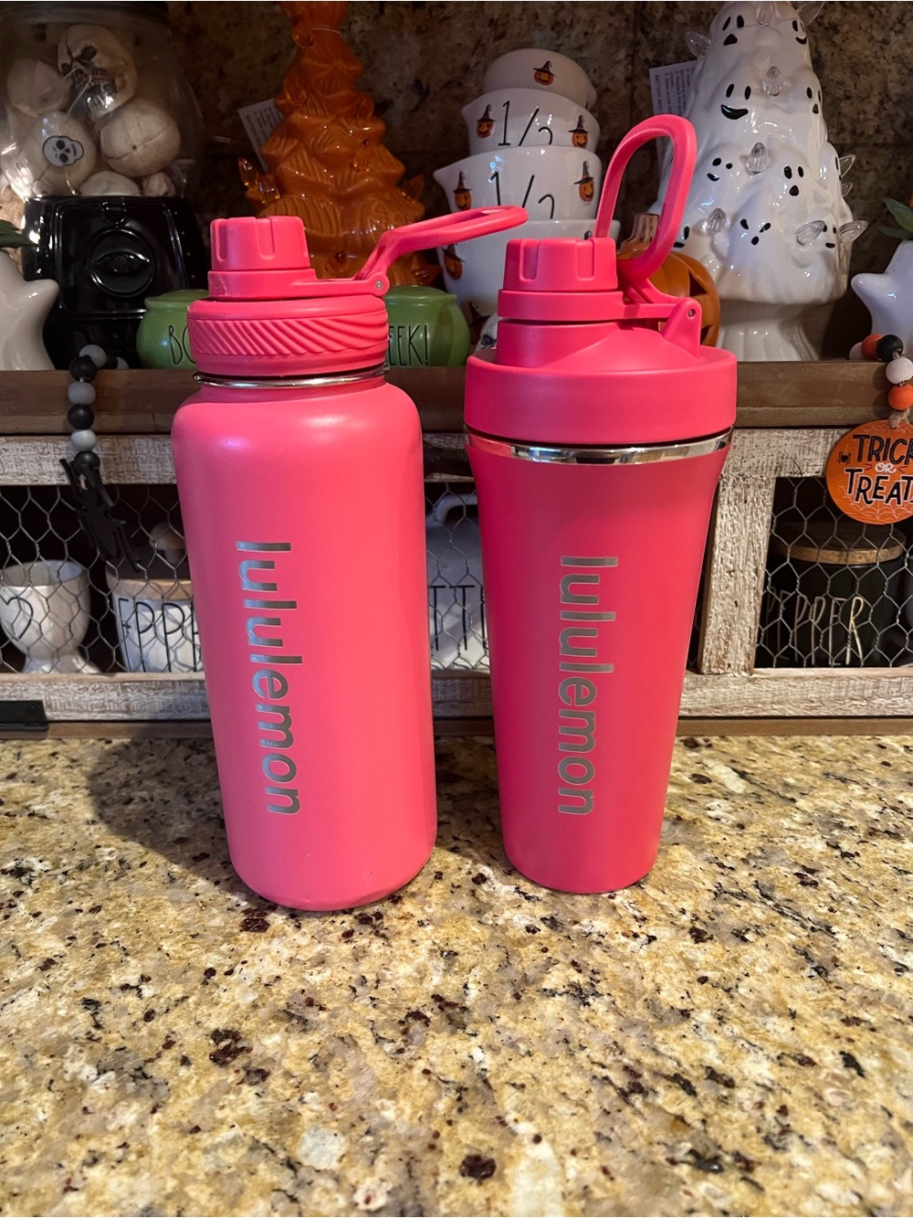 Lululemon Bottles on Kitchen Counter